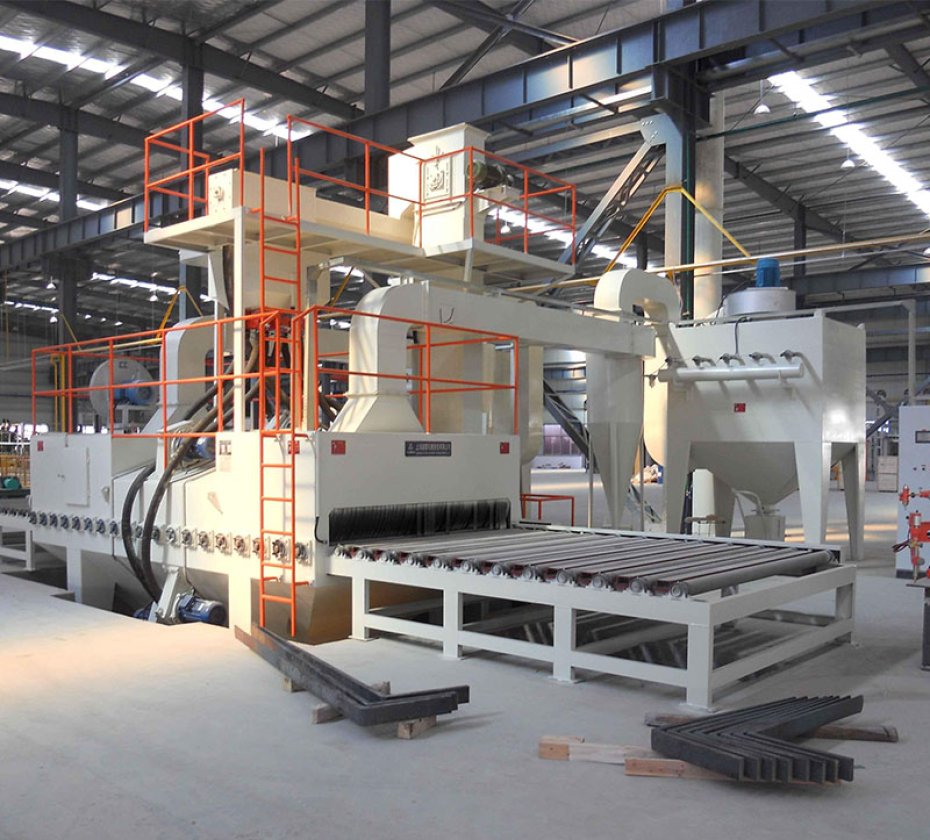 Continuous pass through roller conveyor type Shot blasting machine