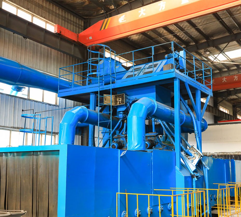 Continuous pass through roller conveyor type Shot blasting machine