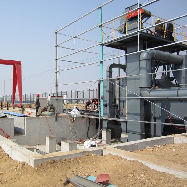 New through-type shot blasting machine